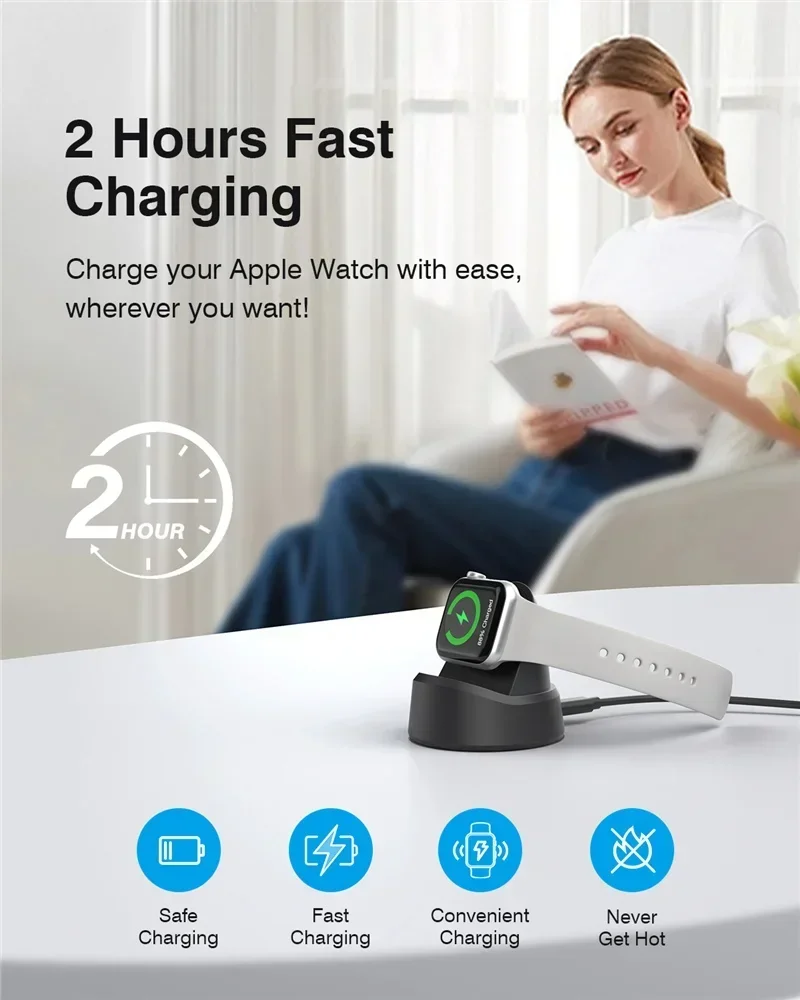 마그네틱 무선 충전기 워치 패드, 애플 워치 2, 3, 4, 5, 6, 7, 8 SE, 삼성 갤럭시 5 프로, 6, 5, 4/3 액티브 2/1, 휴대용 충전