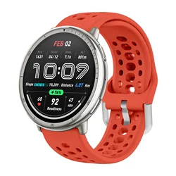 Premium Official Silicone Sports Strap - Breathable Bracelet - Garmin Active 5 (Red)