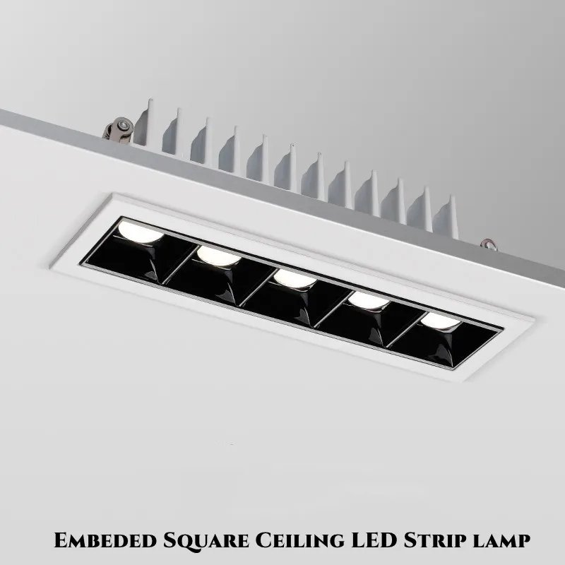 Description Picture 2 of itemDie casting LED Spot light 10W20W30W Dimmable Grille Line lamp Recessed Strip Ceiling lamp COB downlights living room indoor