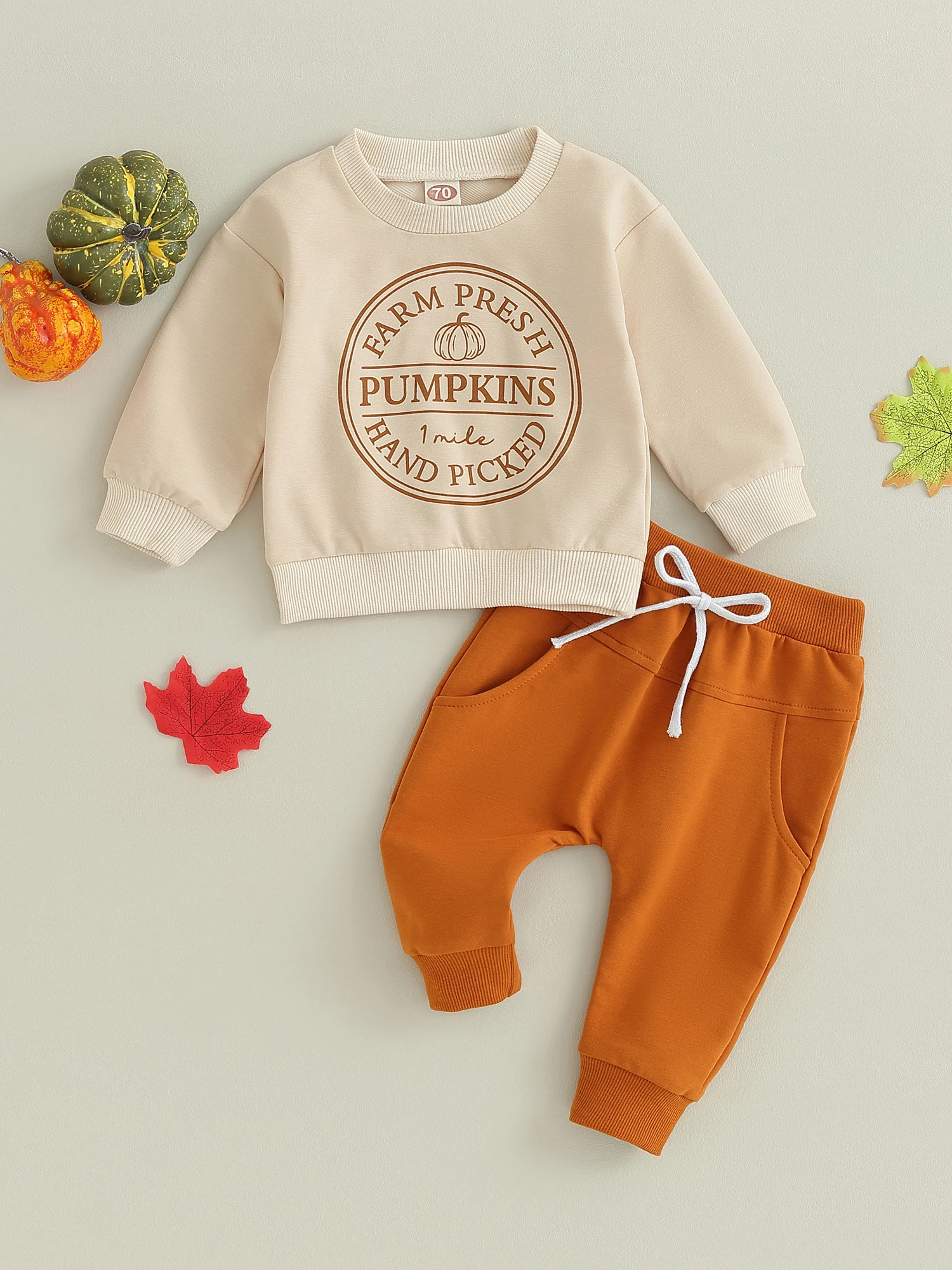 

Cute Halloween Costume for Infant Baby Boy Girl Pumpkin Romper with Hat Set Fall Clothes 3 6 9 12 18 24 Months Gifts