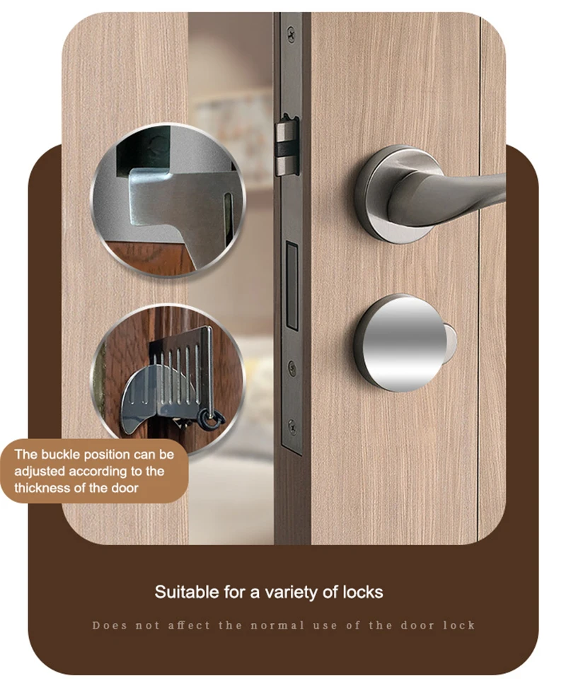 Travel Anti-theft Portable Hotel Gate Locks Stainless Steel Live Alone Self-Defense Security Door Stopper Latch Motel Dormitory