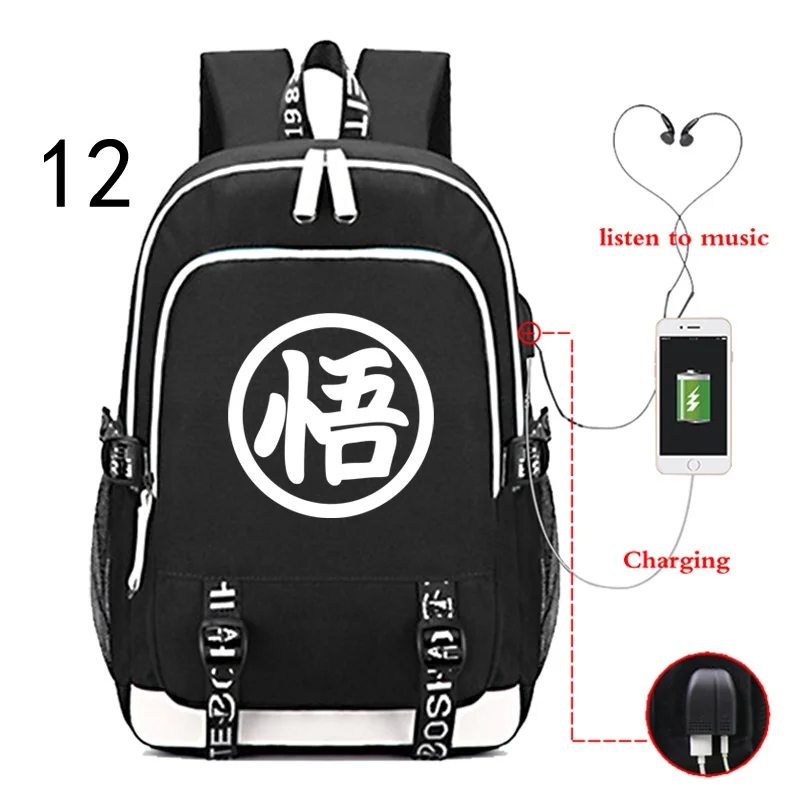 

Japan Anime D-Dragon Balls Z Backpack For Teenager Anti-theft USB Charging Laptop Goku Backpack Students School Bag Travel Bags