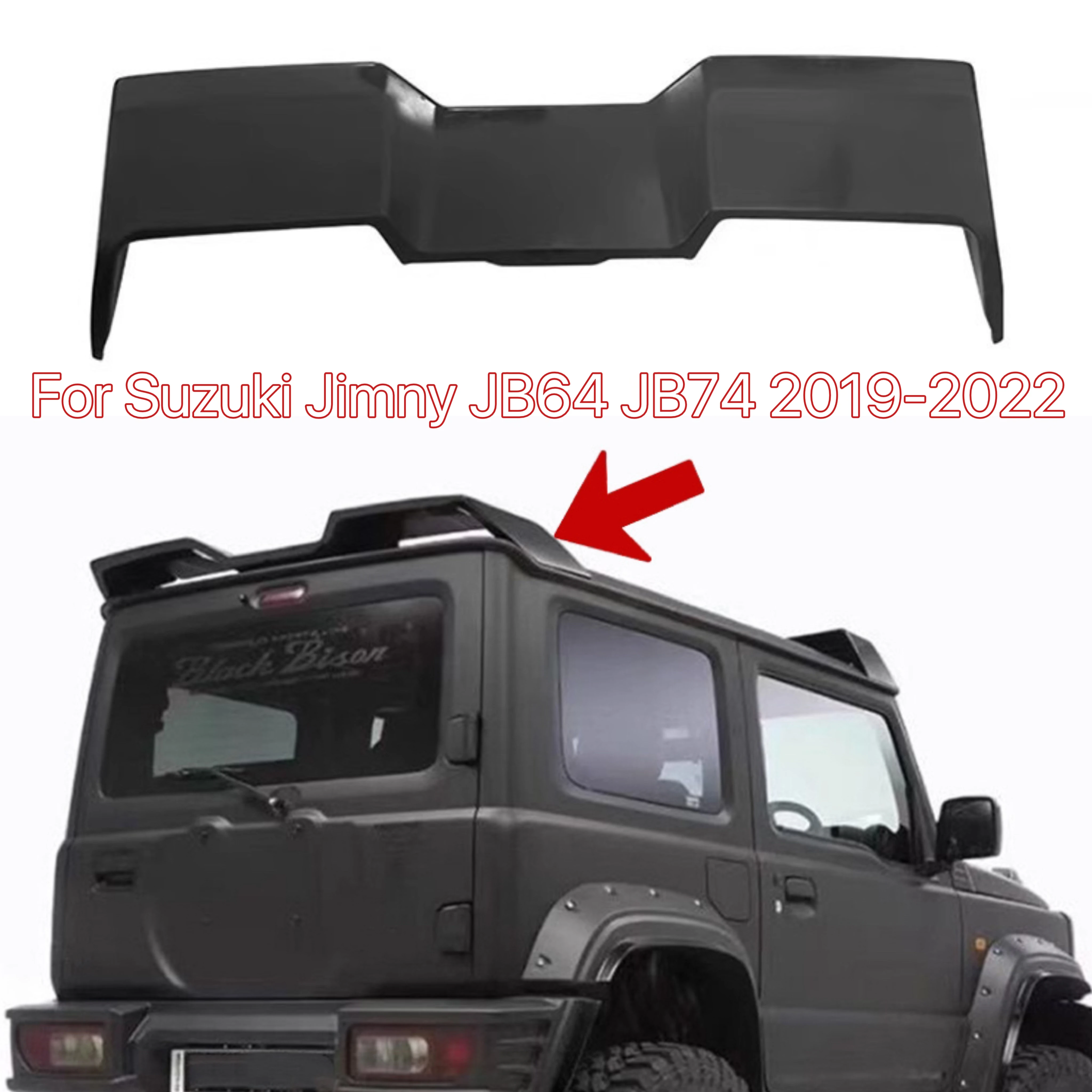 

2019 2020 2021 2022 For Suzuki Jimny JB64 JB74 Rear Roof Spoiler Wald Style High Quality ABS By Glossy Black Spoilers