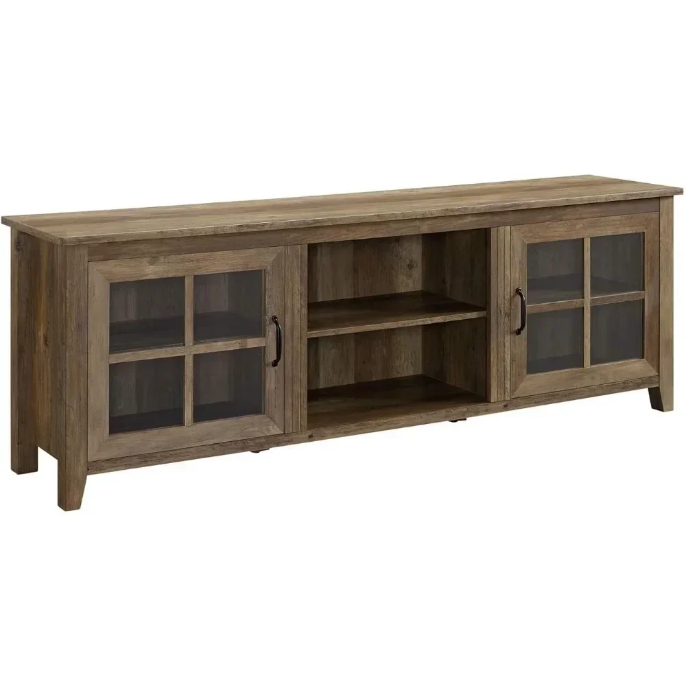 

Classic 2 Glass Door TV Stand for TVs up to 80 Inches, 70 Inch, Rustic Oak