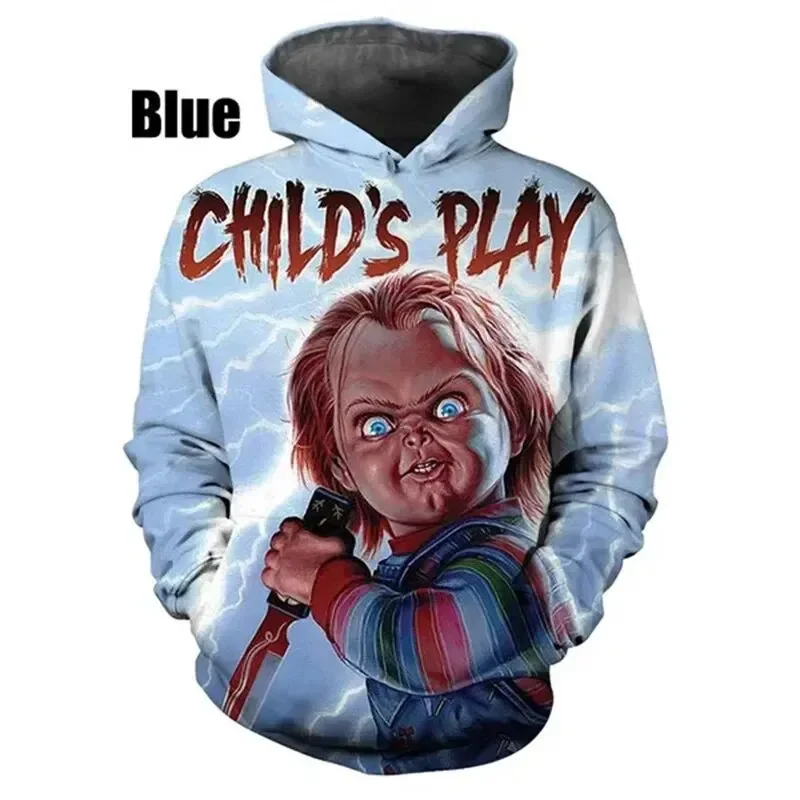 thumbnail image 1 of Sudadera con capucha de moda para hombre, patrón de muñeca de Halloween, impresión 3D, jersey de moda urbana de manga larga, ropa de otoño e invierno para hombre, 1 of 5