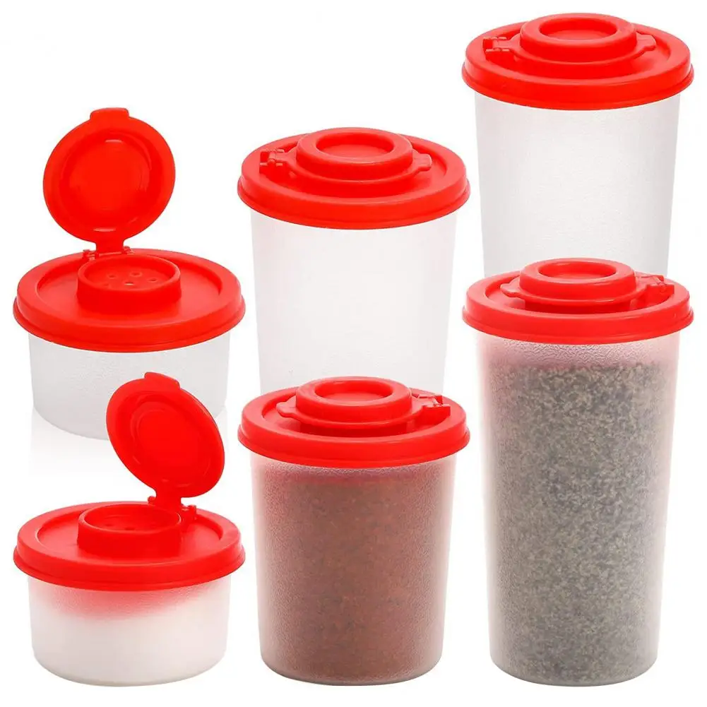 Mini Condiment Bottles Airtight Spice Containers Set of 2 Plastic Salt Pepper Shakers with Lids Moisture for Kitchen for Picnic