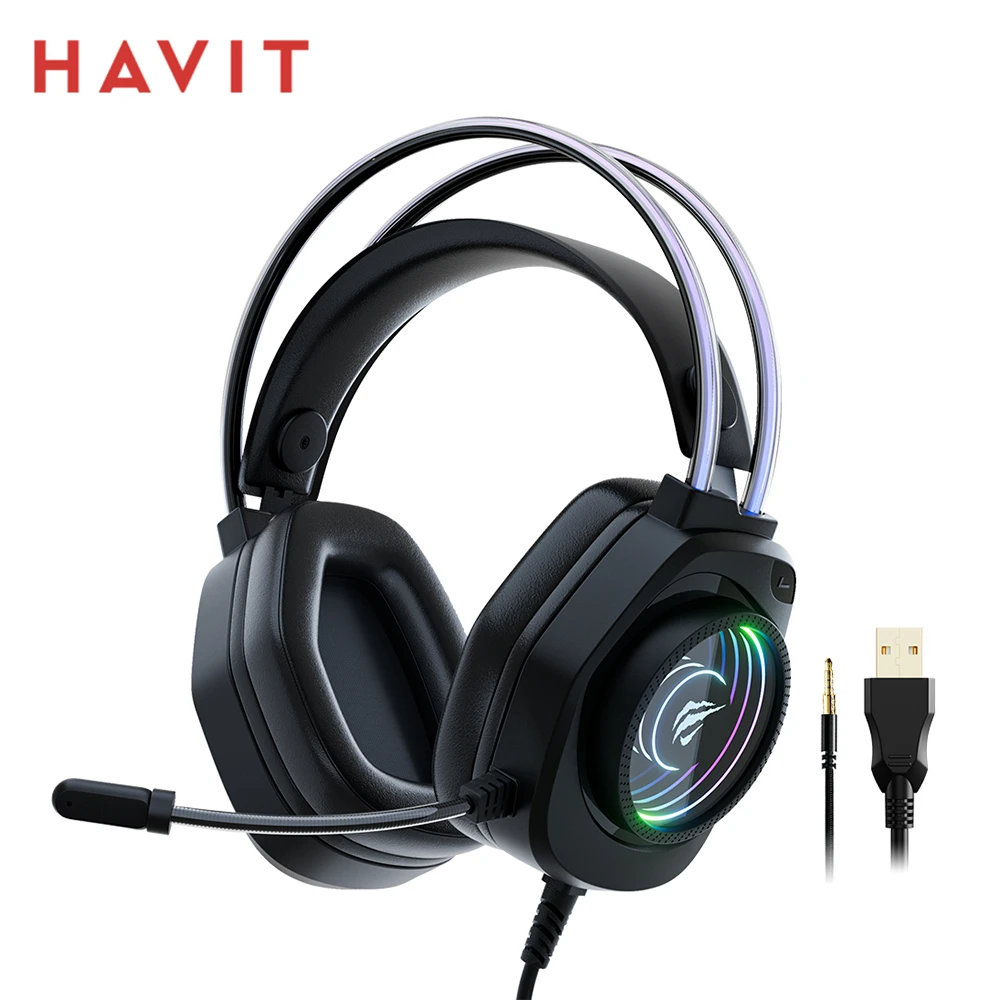 Havit H2016d Rgb Gaming Headphone With Mic 3.5mm Wired Headset Gamer ...