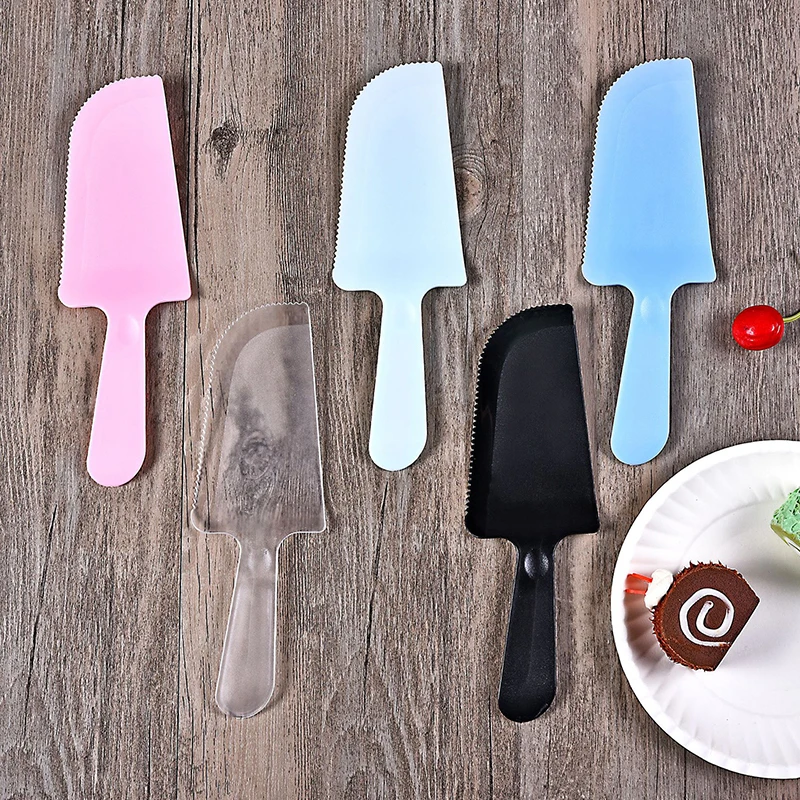 Pizza Cutter Plastic Cake Knife Pie Cutter 10/50pcs For Cheese Dessert Cutlery Bakeware Cake Spatula Tool Wedding Slicer
