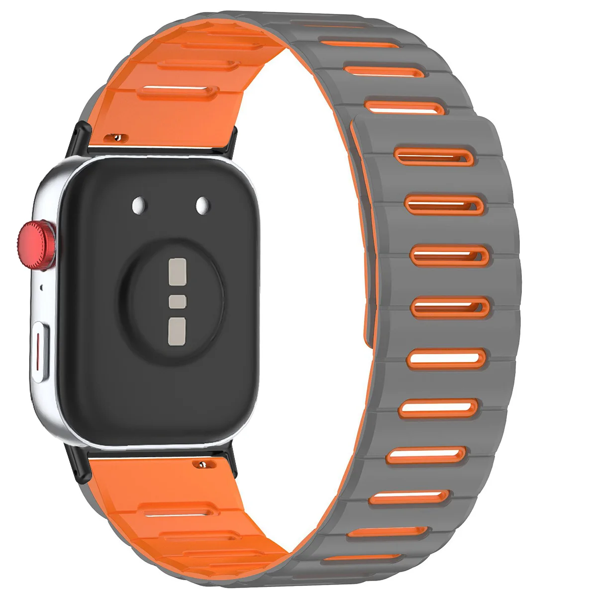 Two-Tone Silicone Magnetic Sport Strap - Soft, Breathable Bracelet
