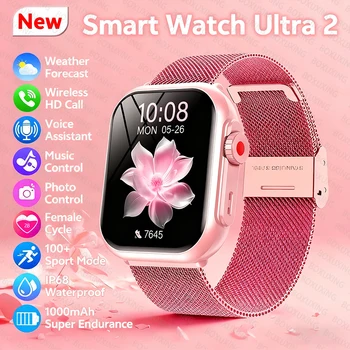 2025 Fashion Women Watch Ultra2 SE Smart Watches 1000mAh 1.85"AMOLED Full Touch Screen BT Call Smartwatch For Android IOS Ladies 1