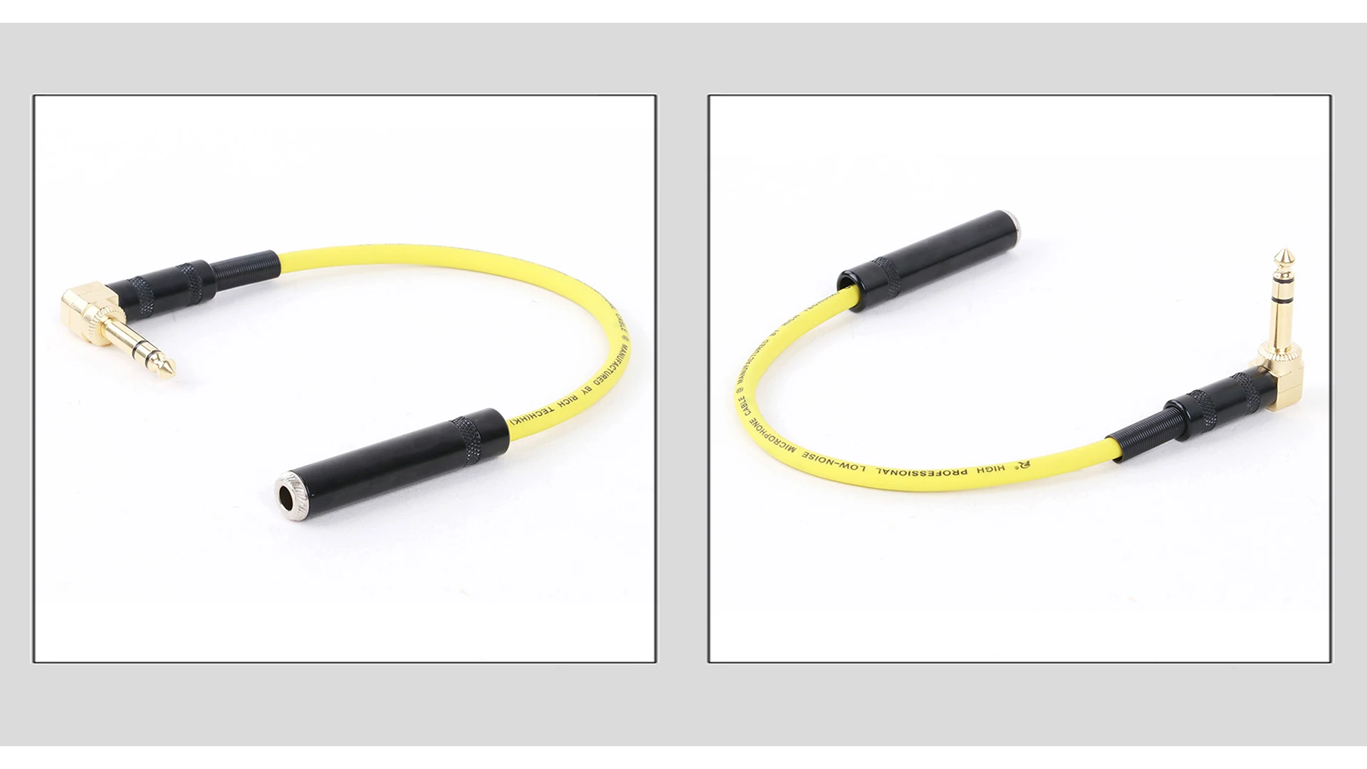 Vergoldetes rechtwinkliges Stereo-TRS 6,35-Stecker auf Buchse, Audiokabel, 90-Grad-Biegung, 1/4 Zoll TRS-Audio-Verlängerungskabel – Detail 4