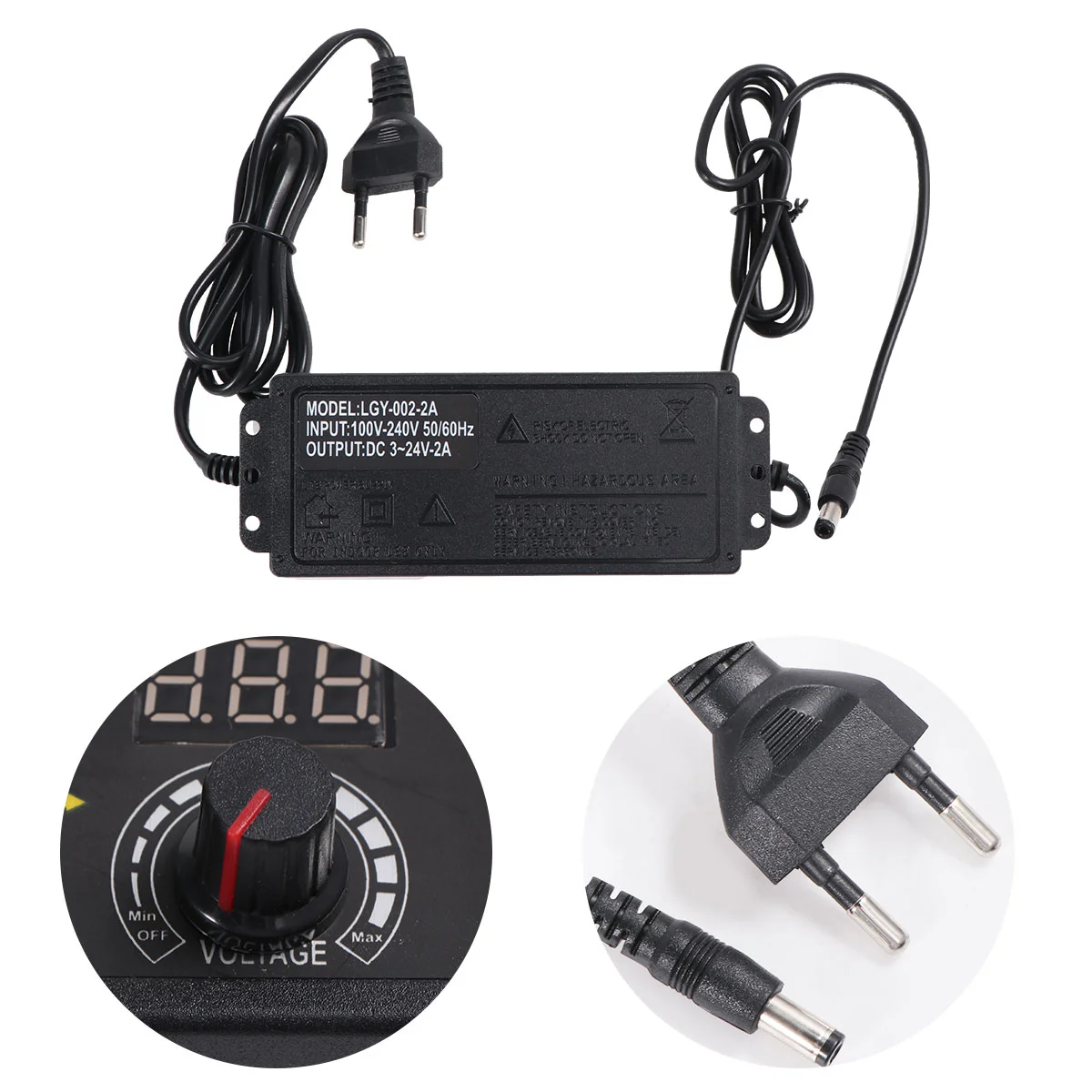 

Plug Power Supply Digital Durable 48W Portative 3-24V Adjustable Power Adapter for Speed Controller Governor A30