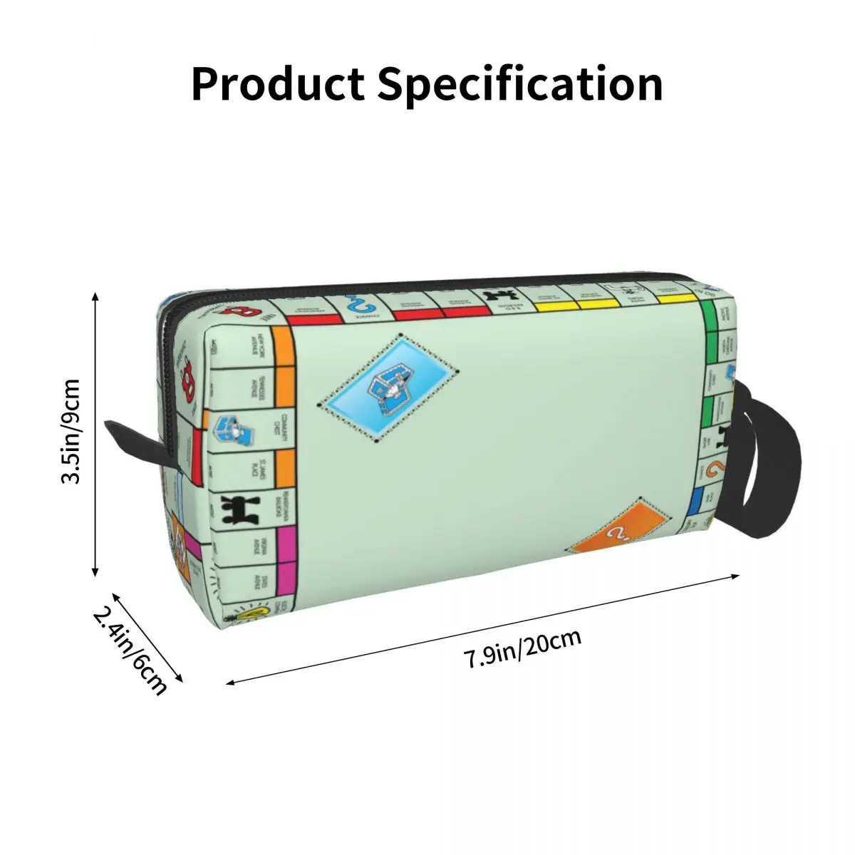 Board Game Board- Monopoly Makeup Bag Cosmetic Organizer Storage Dopp Kit Toiletry Cosmetic Bag Women Beauty Travel Pencil Case 2