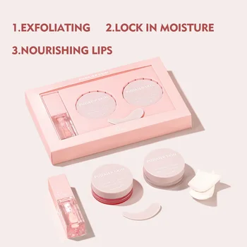 Pudaier Lip Oil Lip Gloss Care Set Makeup Exfoliating Lips Scrub Nourishing Moisturizing Lipmask Lip Oil Balm Base Moisturizer 1