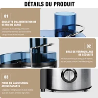 DayPlus Juicer, centrifuge Juicer fruits entiers légumes 900W, 65mm large bouche 2 vitesses Juicer, 500ml 4