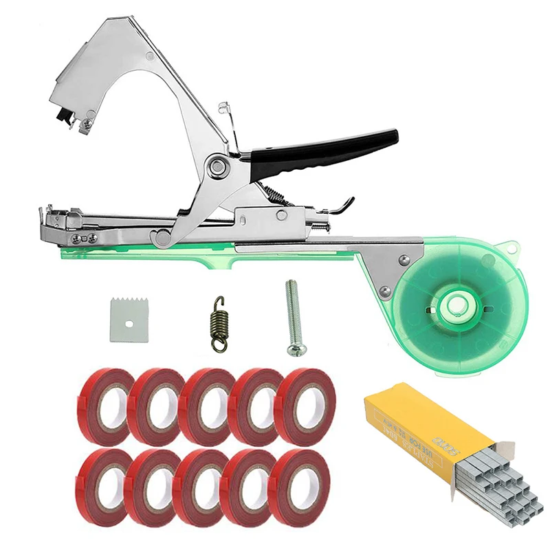 Plant Strapping Machine Plant Tape Tool Packing Vegetable Stalk Branch Hand Strapping Machine With 10/15 Tape Rolls Garden Tools electric hole digger Garden Tools