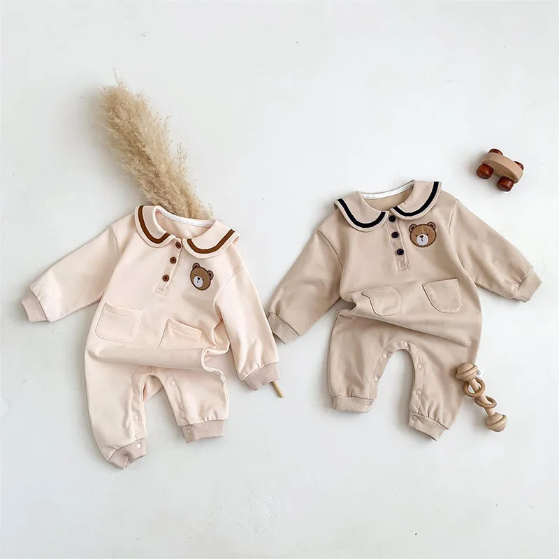 Autumn Baby Boys Hoodie Jumpsuits Rompers