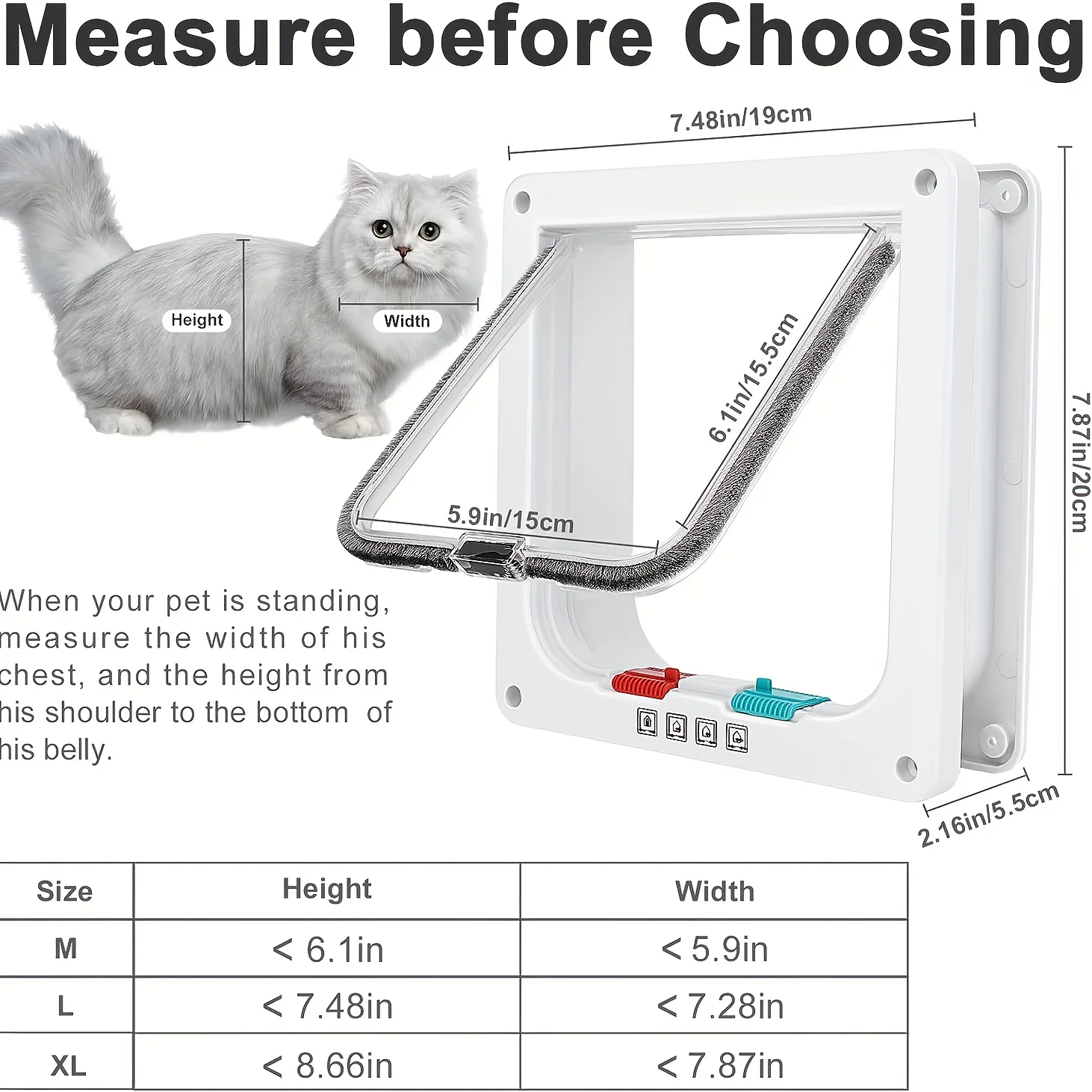 Pet Door Multi-Function Two-Way for Cats and Dogs