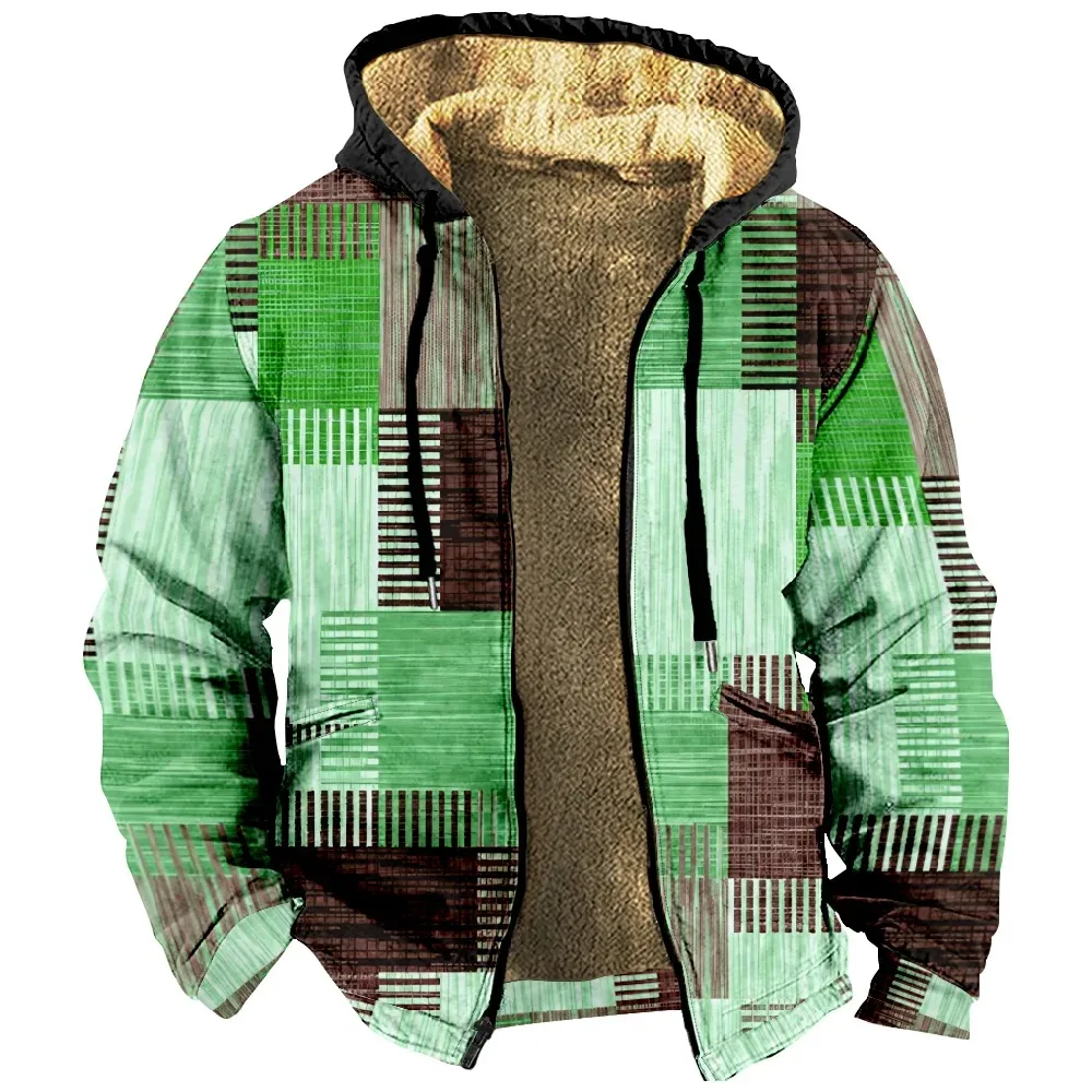 Graphic Prints Daily Classic Casual Women Men's 3D Print Hoodie Winter Outwear Long Sleeve Zip Sweatshirt Stand Collar Coat 2024