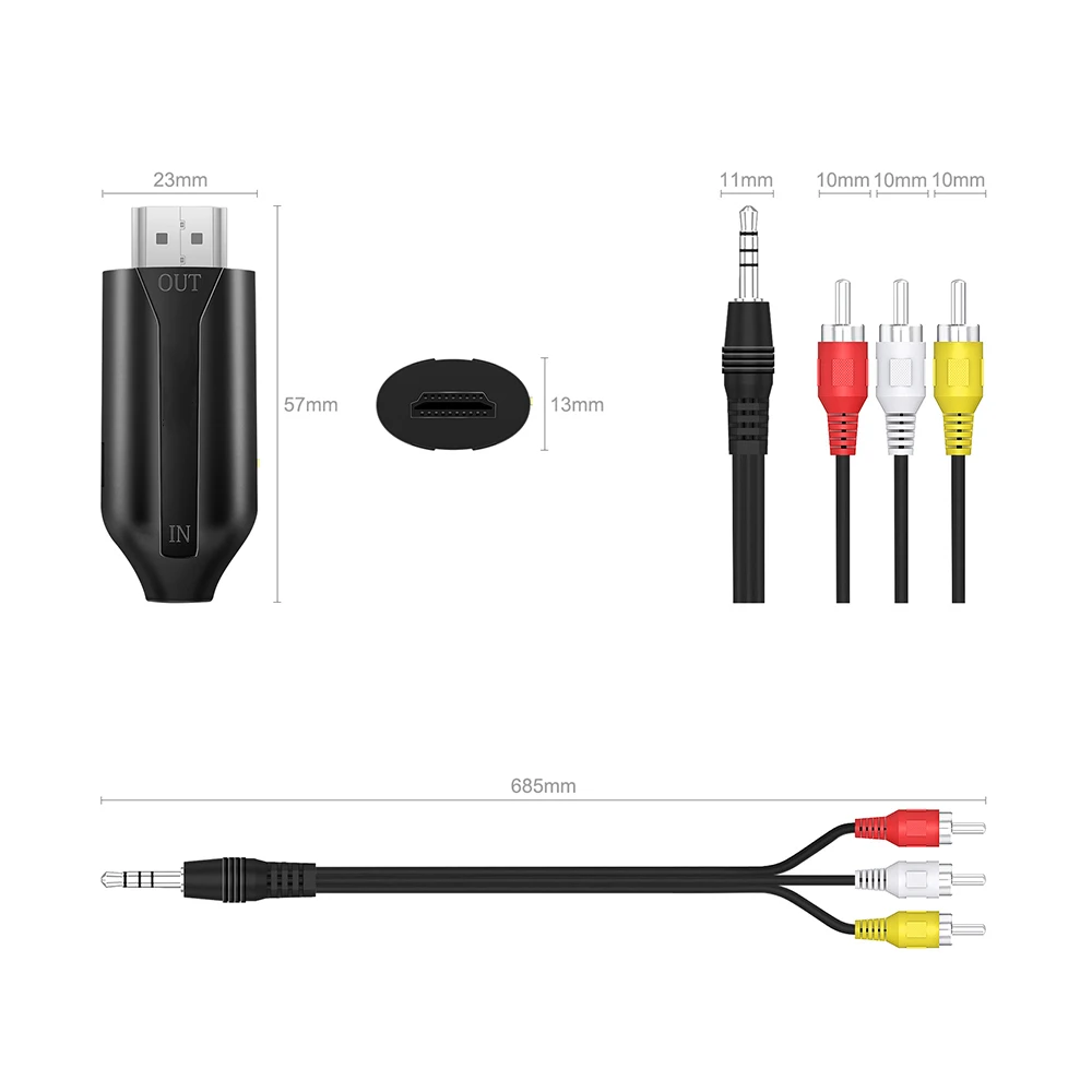 HDMI ȣȯ AV Ϸ ̺ ,   ڽ,  NTSC PAL, HD 1080P  RCA AV, CVSB L/R 