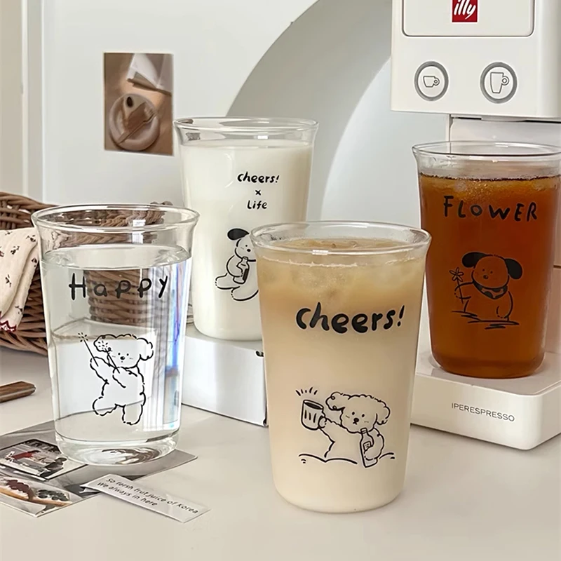 270ml Kawaii Bear Glass Cup For Coffee Tea Milk Beer Cute Korean Drink  Glasses Clear Water Juice Breakfast Cup Birthday Gift - AliExpress