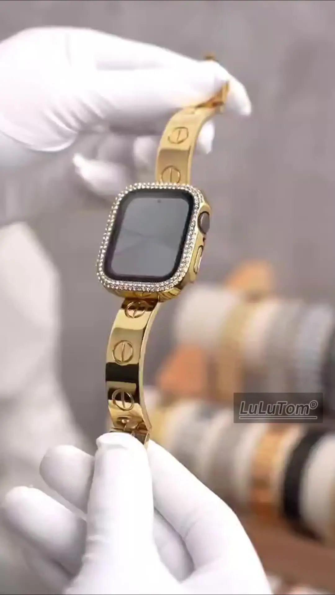 Женский ювелирный ремешок из 18-каратного золота для Apple Watch UItra 10 9 8 7 6 5 SE Браслеты