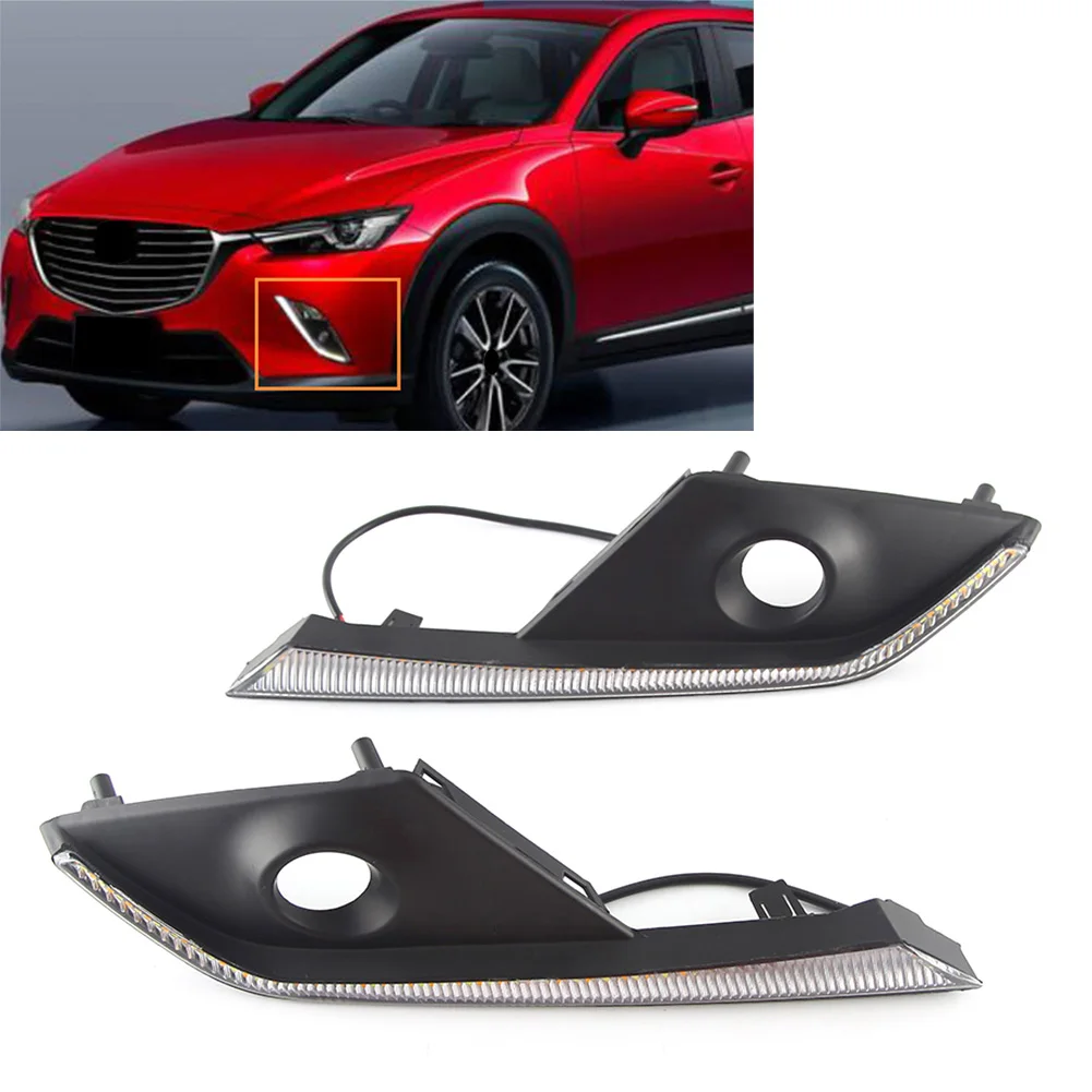 

1Pair Super Bright LED DRL for Mazda CX-3 2016 2017 2018 Car Front Bumper Daytime Running Lights Replacement
