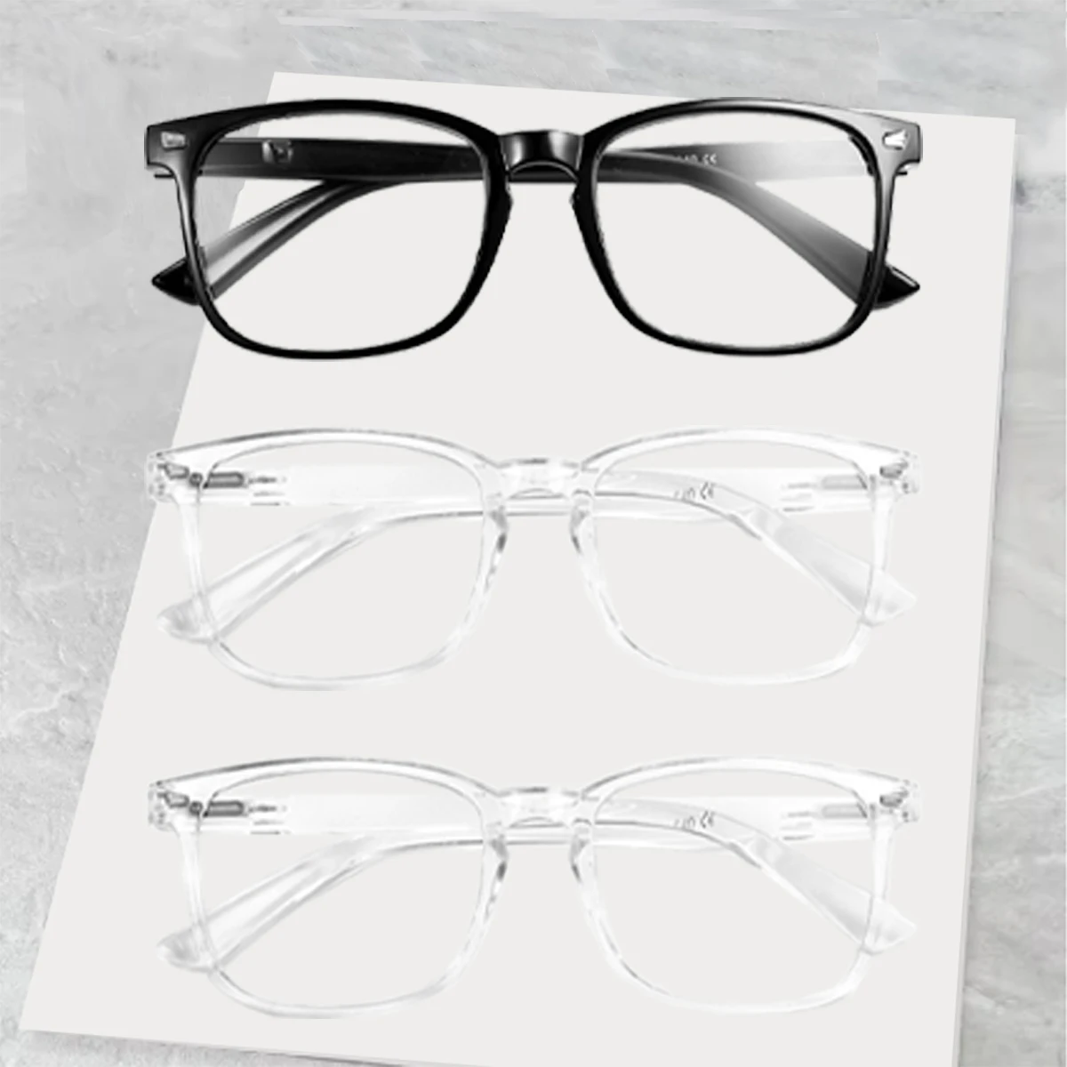 Elegant Simple and Stylish Geometric Glasses with Transparent Lenses