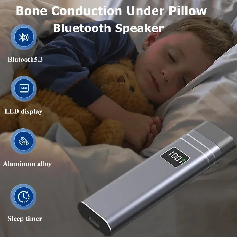 

Under Pillow Bluetooth Speaker Sleep Aid Bone Conduction Soundbar MP3 Caixa De Som Bluetooth Sleep Timer LED Power Display Mini