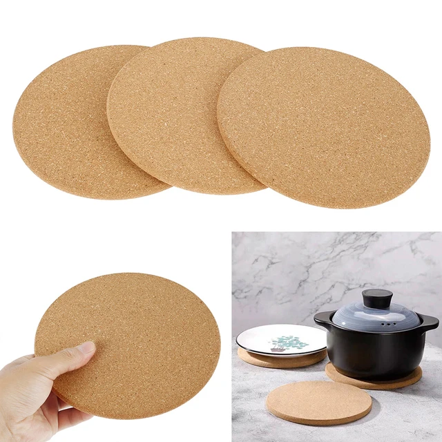 Cork Coaster Cork Pot Mat Heat Resistant Round Pans Stands Pad Drinks Holder Coasters Placemats For Table Kitchen Accessories