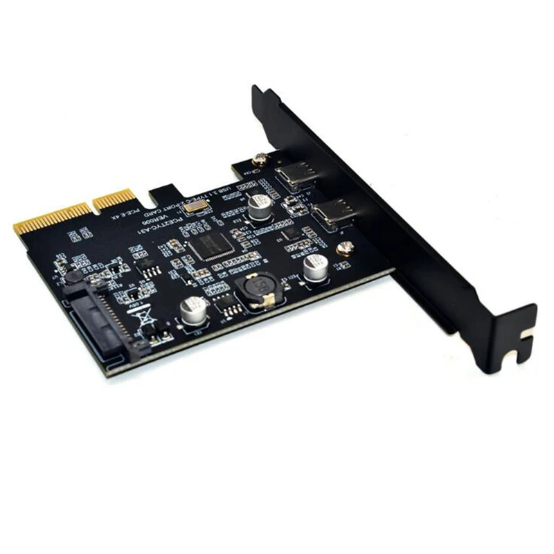 Asmedia Asm3142 용 Usb3.1 C타입 듀얼 벅 확장 카드, 듀얼 C타입 포지티브 및 리버스 플러그, 10Gbps