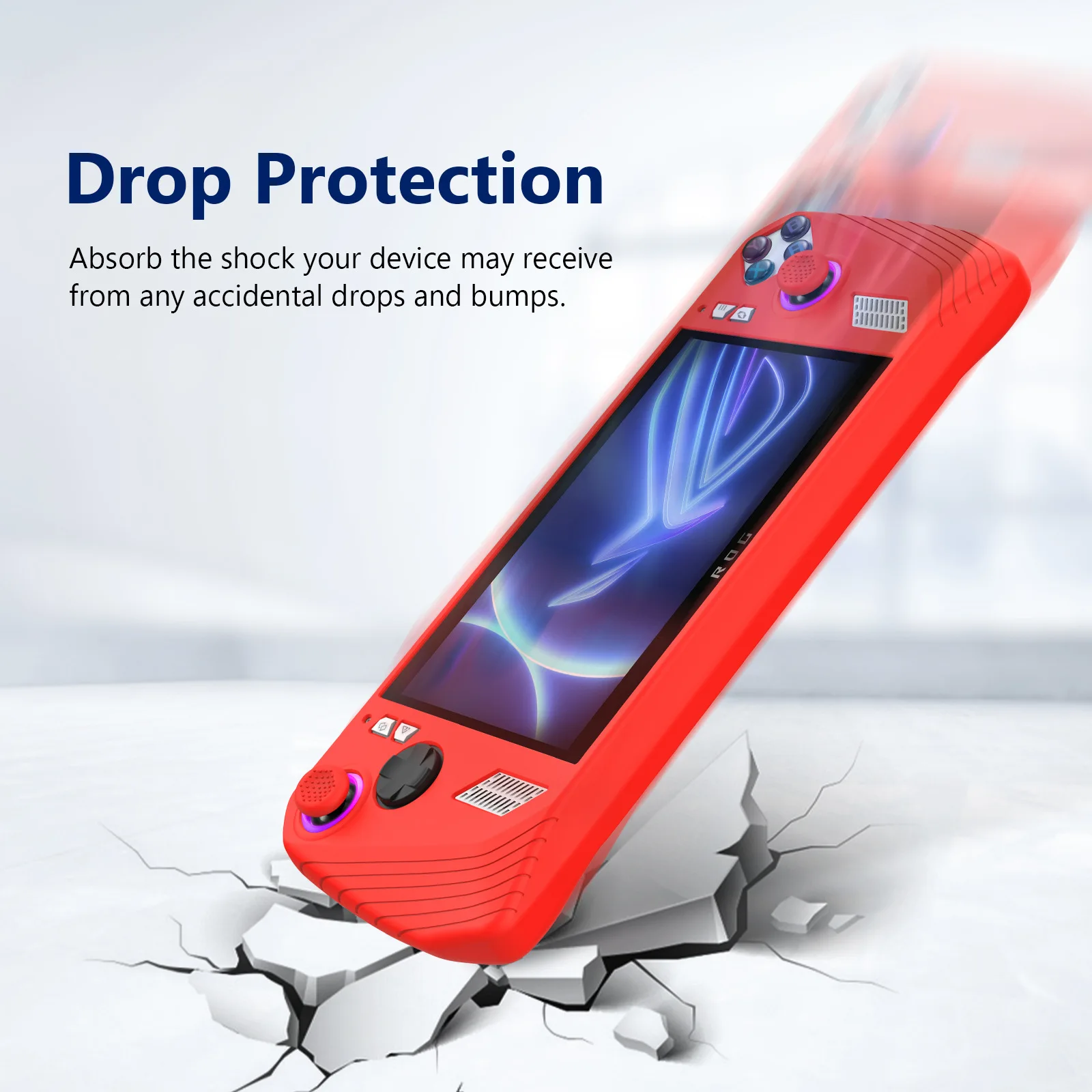 Miimall Compatible for ROG Ally Case, Shock-Absorption Anti-Slip&Scratch  Slim Cover with Kickstand Military Grade Protector Case for Asus ROG Ally