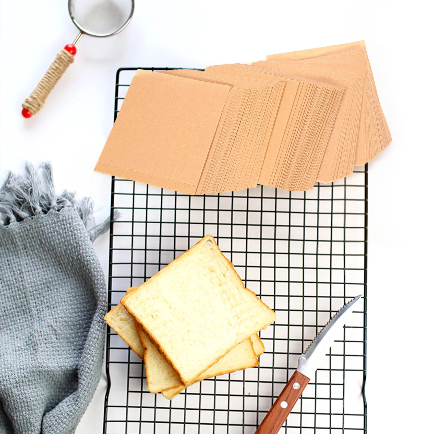 500 Pcs Unbleached Parchment Paper Baking Sheets, Inches Non-Stick Precut Baking Parchment, Perfect for Wrapping