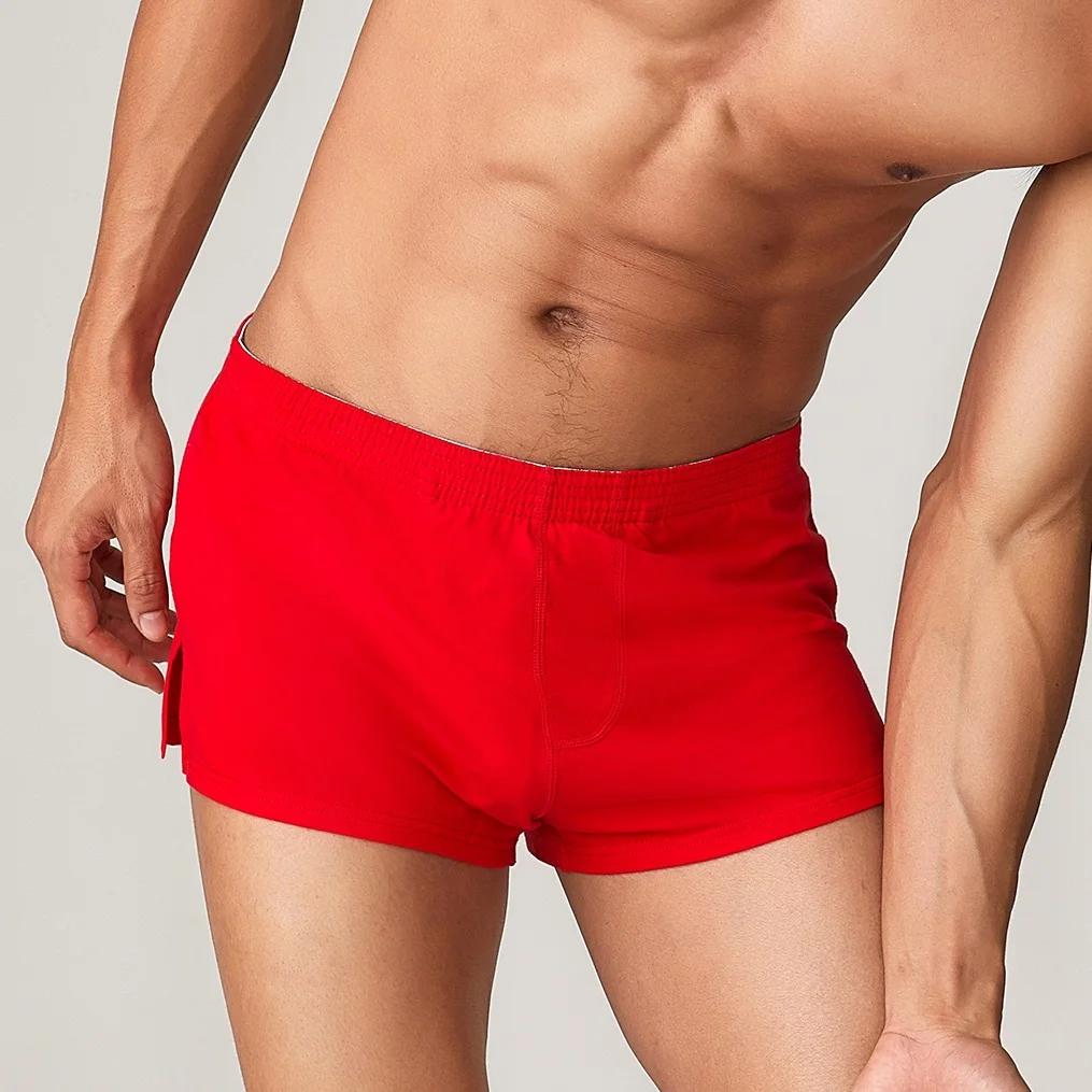 

SEOBEAN Mens Solid cotton pyjama shorts Tracksuit Home Casual Trunks Pajama Soft Man Pantalones cortos para hombre U Bag Lined