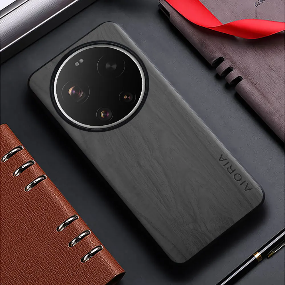 Bamboo Wood Pattern Leather Smartphone Case