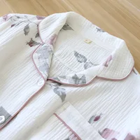 Summer new 100% cotton crepe ladies pajamas short-sleeved shorts two-piece simple fresh and cute homewear pajama set women - Image 5