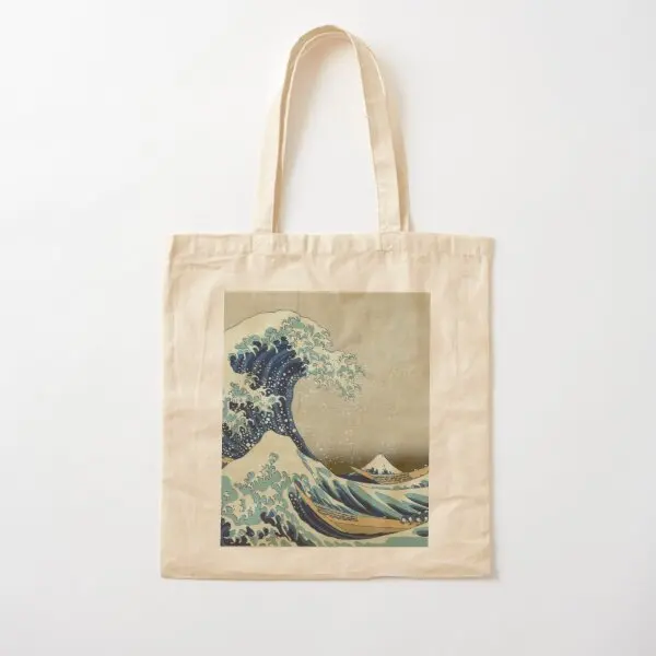 

The Classic Japanese Great Wave Off Kana Canvas Bag Reusable Casual Shopper Fashion Tote Designer Foldable Shoulder Bag Women