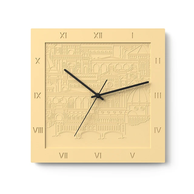 현대적이고 단순한 정사각형의 조용한 시계