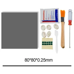 Premium Thermal Conductive Silicone Cooling Pad - 80x80mm for Efficient Heat Dissipation (80mmx80mmx0.25mm)