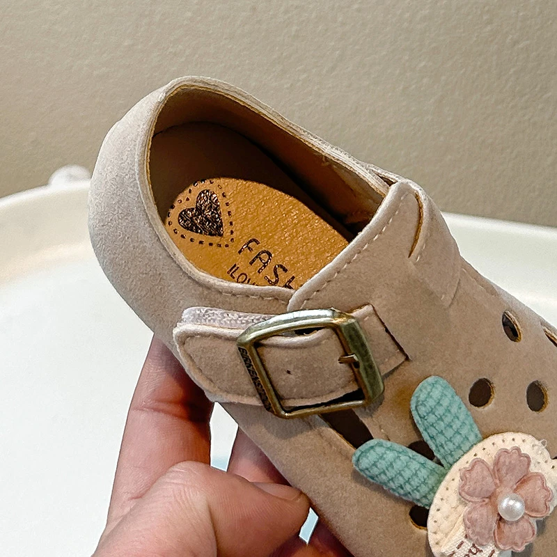 Suede Leather Kids Sandals for Girls Summer