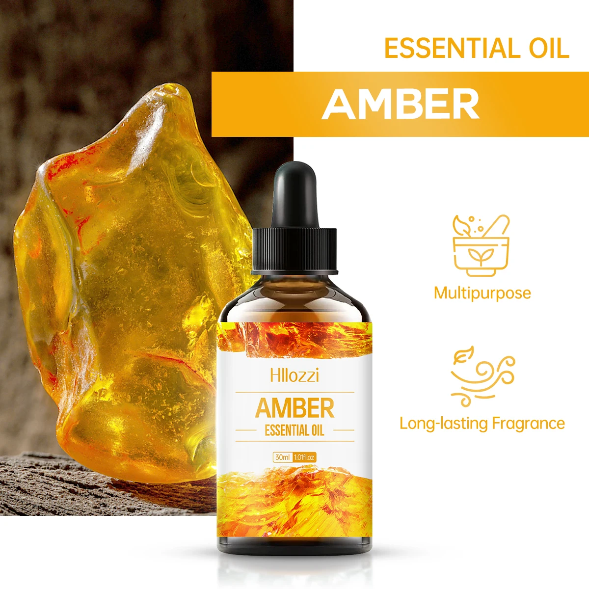 Amber Essential Oil for Relaxation and Better Sleep, Calming Scent for Stress Relief, Aromatherapy Diffuser, Meditation, Massage Scb4866ae4ae44d0ea421ca1ef14ef8fb4