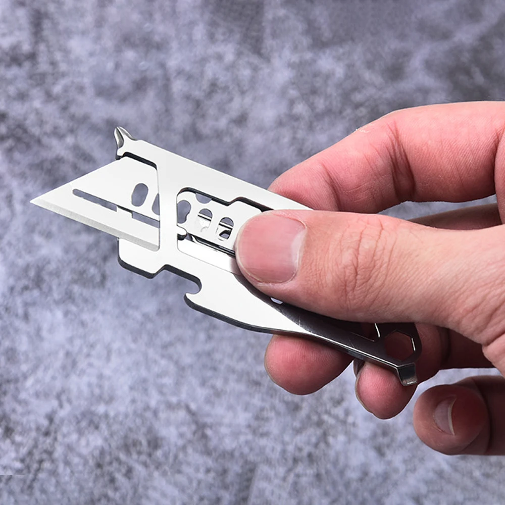 Mini Retractable Box Cutter Keychain Multitool Envelope Opener Tool Small  EDC Pocket Utility Knife With 10pcs Replaceable Blades - AliExpress