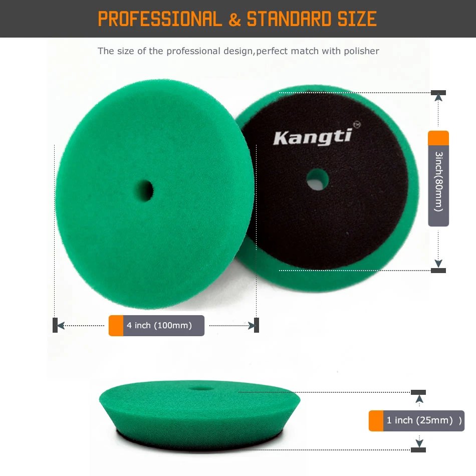 Kangti 5 (125mm)/6(150mm) 자동차 버핑 연마 패드 DA/RO/GA 자동차 버퍼 폴리 셔 용 T 모양 스폰지