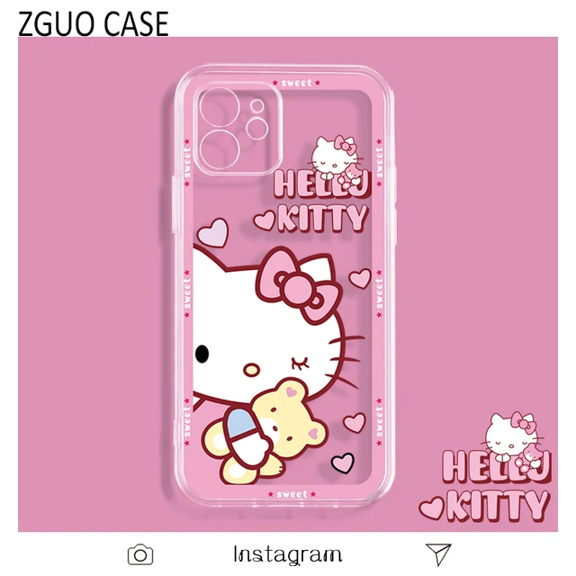 Hello Kitty 2022 CASE For IPhone 11 12 7 8P X XR XS XS MAX 11 12pro 13 pro max 12 promax 2022 Cartoon Cute Soft Shell Phone Case clear ST-19160