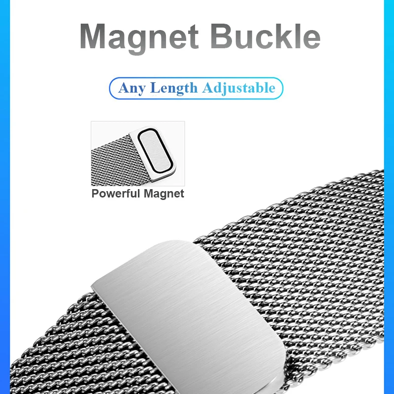Milanese Magnetic Loop Metal Strap with TPU Case & Screen Protector Film