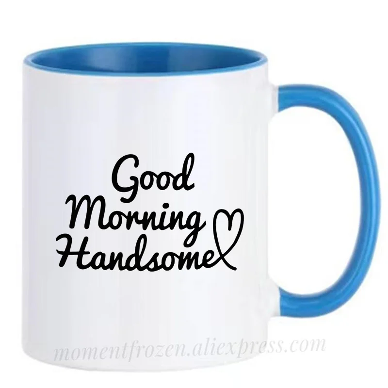 

Красивые кружки с надписью «Good Morning» для мужа, забавные кружки для мужа, посуда для напитков с ручками, керамические чашки, дорожные кофейные кружки для пар