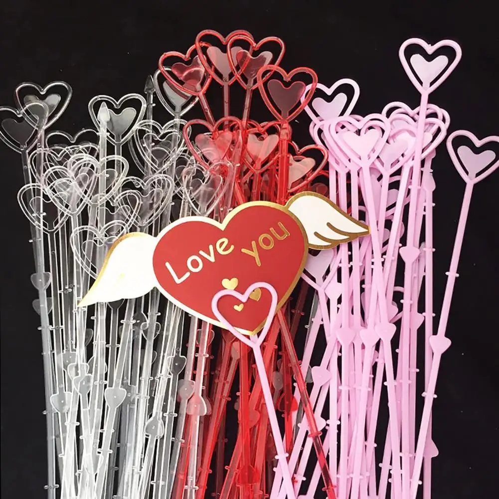 Place Card Holders Floral Card Holders 100Pcs Card Holder Heart Shaped Floral Arrangement Bouquet Wedding Decoration Bouquet Topper Household Supplies