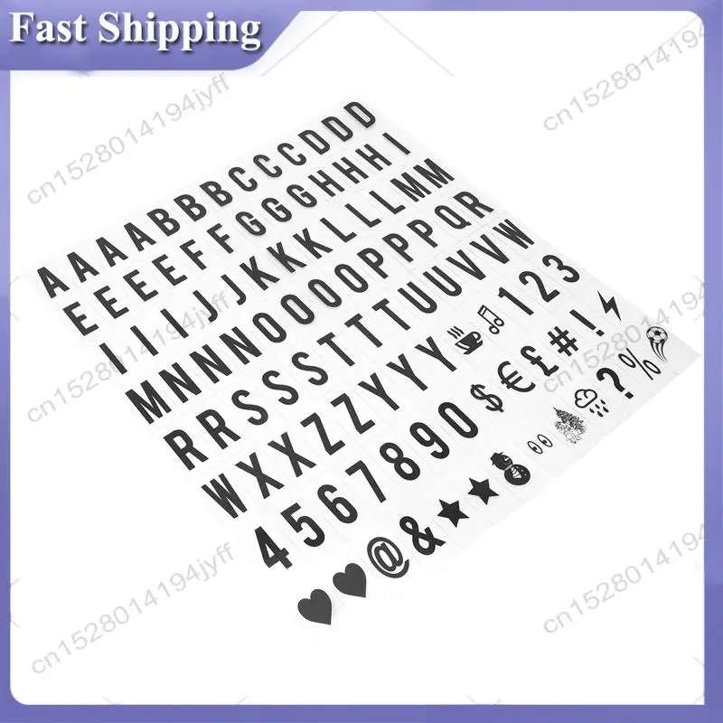 -ABDH 624Pcs 시네마틱 라이트박스 교체 문자 및 숫자 표시 검정색 65.4X35mm(LED 라이트 박스는 포함되어 있지 않음) 검정색
