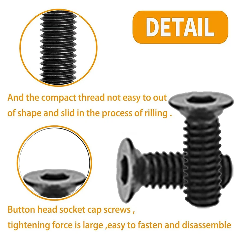 XZLL 16 Pack M 4 T-Nut Metric Camming Screw Replacement Sets Compatible with Standard Rail Systems, with Thread Screws