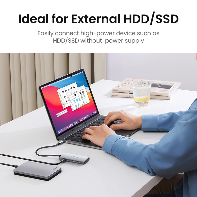 Ugreen Usb Hub 10gbps Tipo-c 3.2 Gen2 Usb Divisor Usb c Usb um Hub Porta Usb 3.2 para Macbook Pro tipo de ar Adaptador Multiport c - Imagem 5